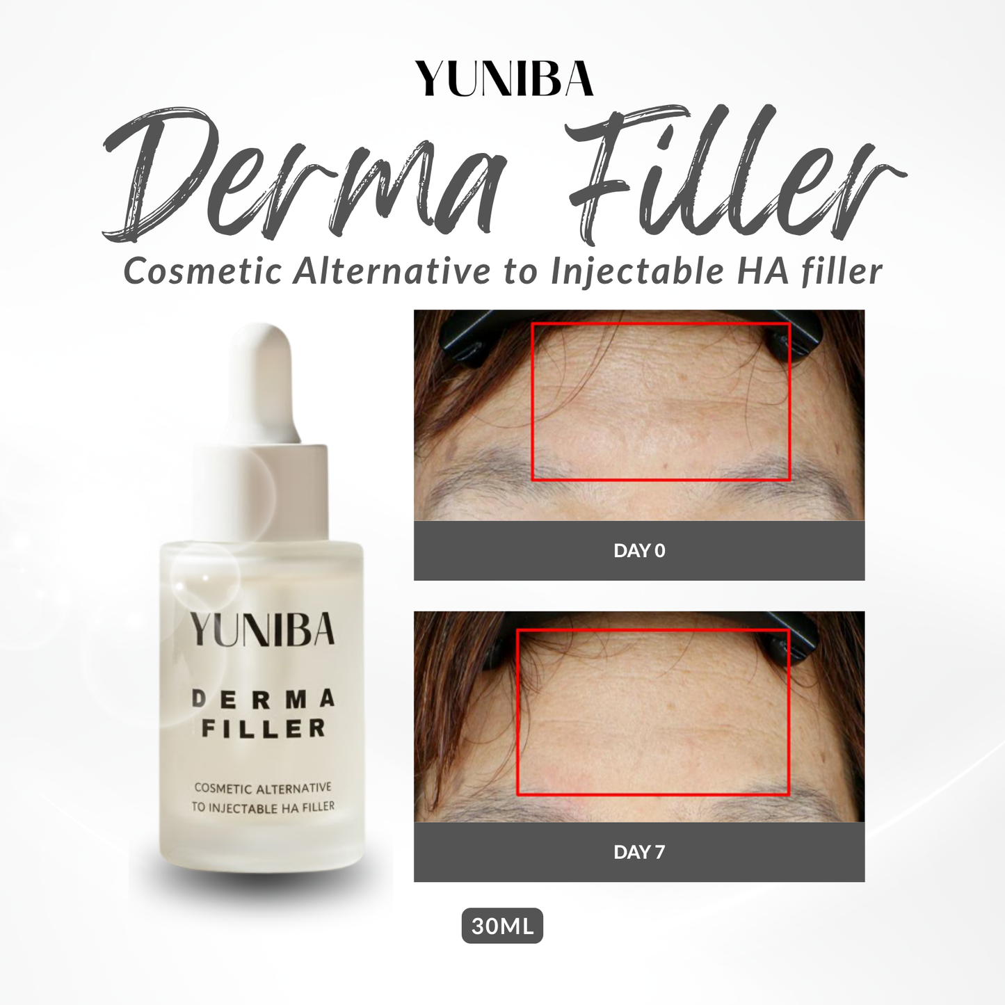 Derma Filler 30ML - Non-Invasive HA Filler for Instant Wrinkle Reduction & Skin Hydration