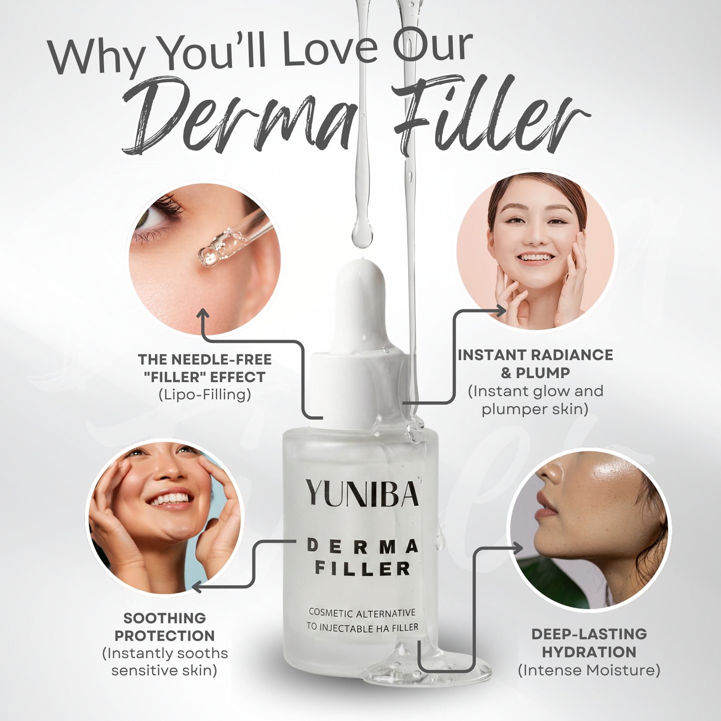 Derma Filler 30ML - Non-Invasive HA Filler for Instant Wrinkle Reduction & Skin Hydration